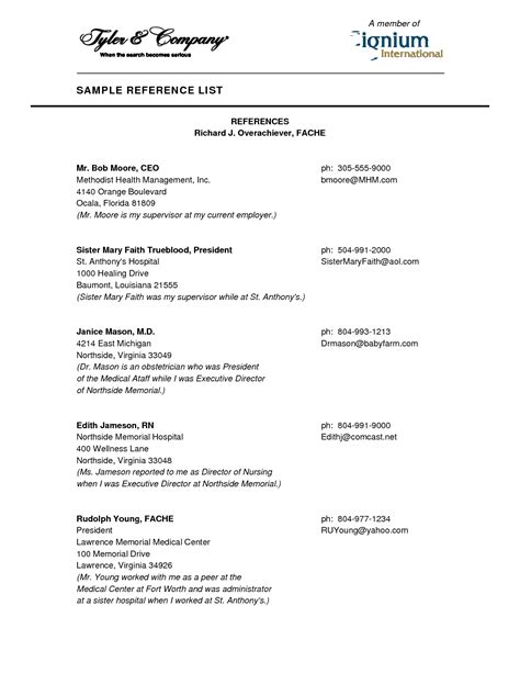 Think twice before sending references with a resume. Professional Reference List Template Word ...