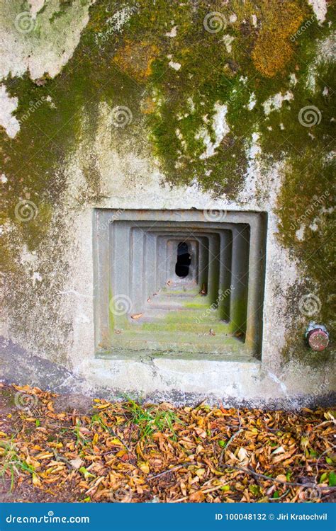 A Loophole Of Old Military Bunker Stock Photo Image Of Conflict