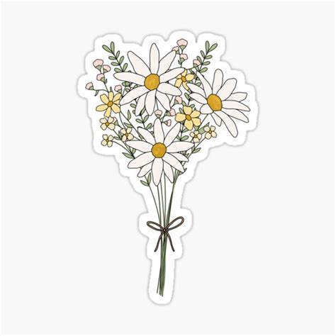 Daisy Stickers For Sale Floral Stickers Preppy Stickers Aesthetic