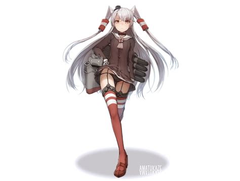 Wallpaper Anime Girls Kantai Collection Amatsukaze Kancolle Thigh Highs Panties Stockings