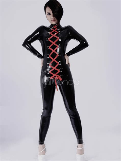 Multi Color Unisex Shaping Lace Up Latex Catsuit Demiba