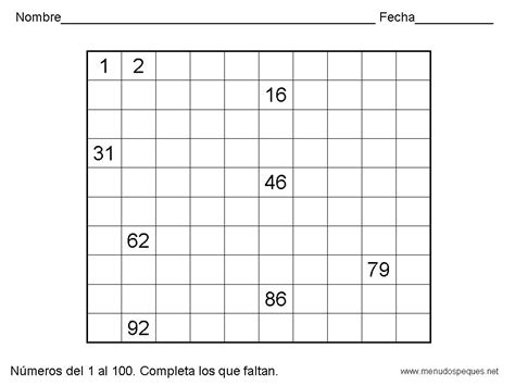 Números Del 1 Al 100 Para Colorear Imagui