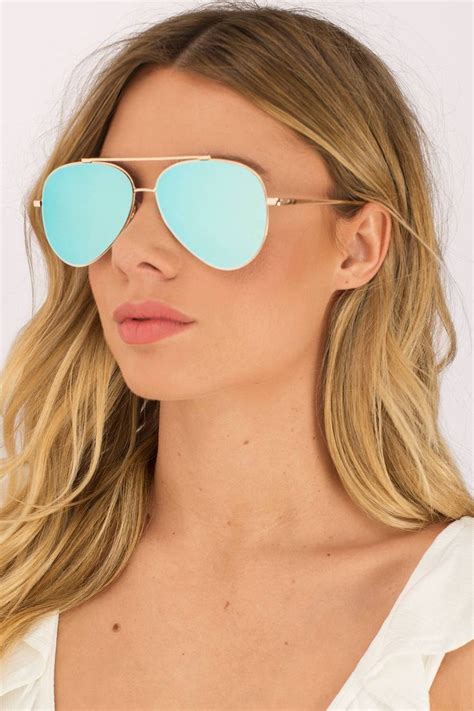 Search Oceans Away Blue Mirrored Aviators On Gold Frame Mirror Sunnies Sunglasses