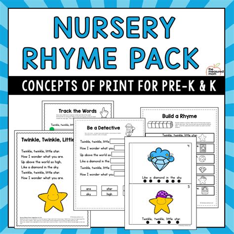 Nursery Rhyme Concepts Of Print Pack The Measured Mom