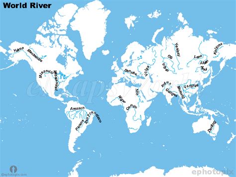 World Map With Rivers Labeled Map