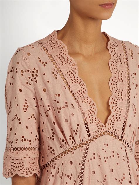 Zimmermann Cotton Mariso Broderie Anglaise Dress In Light Pink Pink