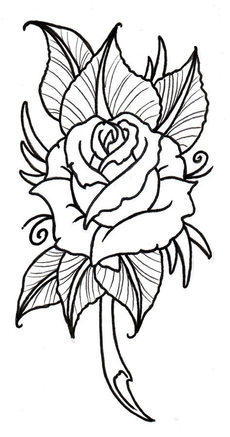 Rose Tattoo Stencils Clipart Best