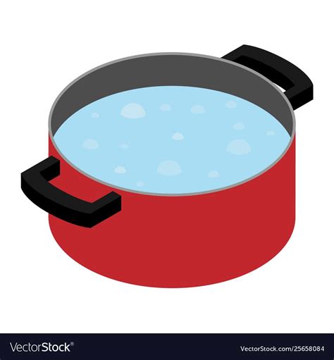 A Red Pot With Water In It On A White Background