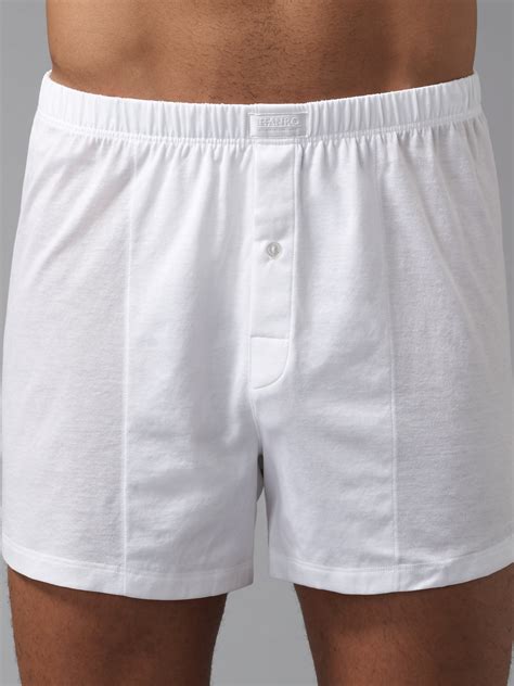 Hanro Cotton Jersey Boxers In White For Men Lyst