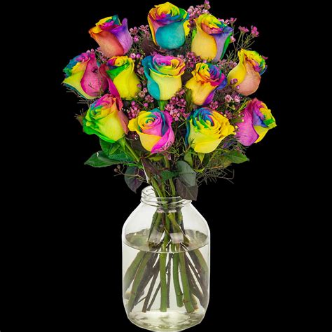 Buy Happy Rainbow Roses Online With Free Delivery From Interrose