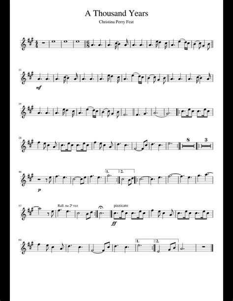 A Thousand Years Sheet Music For Violin Download Free In Pdf Or Midi