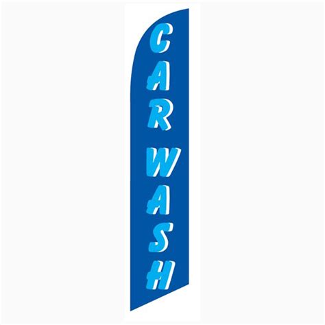 12ft Car Wash Blue Cyan Stock Feather Flag Kit With Pole And Spike