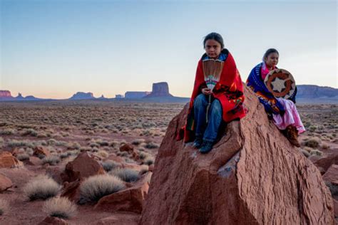 Pretty Nine Year Old Native American Navajo Indian Girl In The Early Morning Hours Dressed In