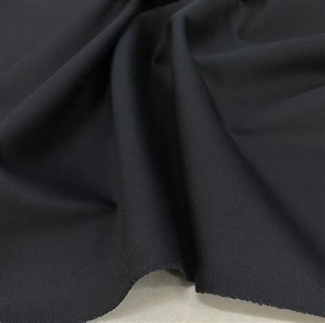 Black Worsted Wool Fabric By The Yard Etsy