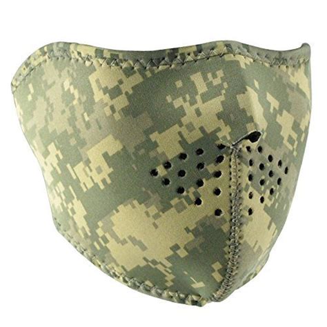 A Camouflage Face Mask With Holes On The Side