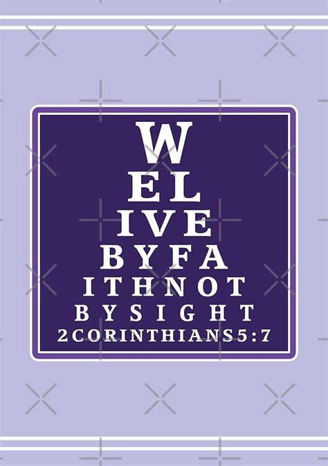 We Live By Faith Christian Eye Chart Bible Verse By Noboneslife