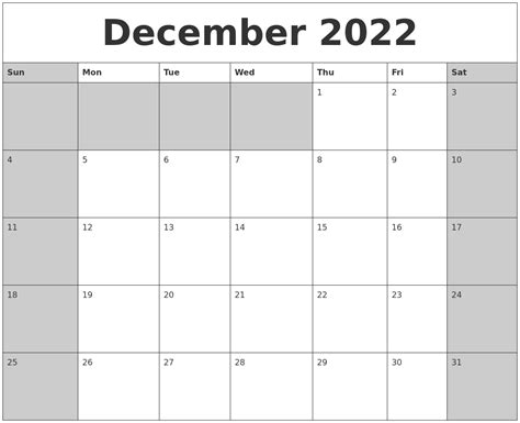 October 2022 Printable Blank Calendar