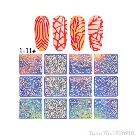 Buy Fashlady™ 11 12 Tipssheet Diy Nail Art Decoration Sticker 24 Kinds Template Selection