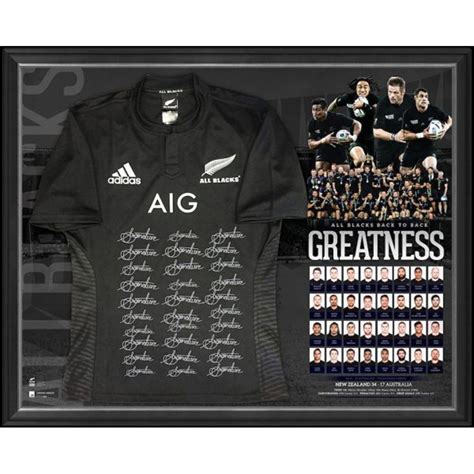 Rugby World Cup 2015 All Blacks Team Signed And Framed Jersey