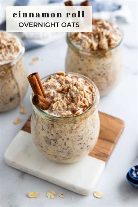 Picture courtesy of minimalist baker. Cinnamon Roll Overnight Oats | Lemons + Zest | Recipe in 2020 | Low calorie overnight oats ...