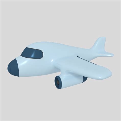 3d Model Realtime Cartoon Airplane Cgtrader