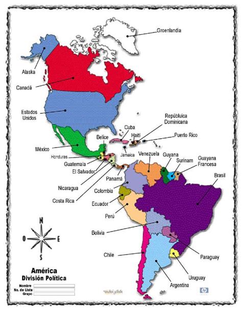 Mapa De America Con Division Politica Nombres Y Capitales Imagui