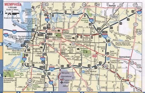 Memphis Tn Roads Map Highway Map Memphis City And Surrounding Area