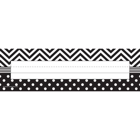 Black And White Chevrons And Dots Flat Name Plates Tcr5549 Teacher