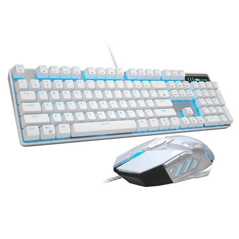Buy Mechanical Gaming Keyboard And Mouse Combo Blue Switch 104 Keys