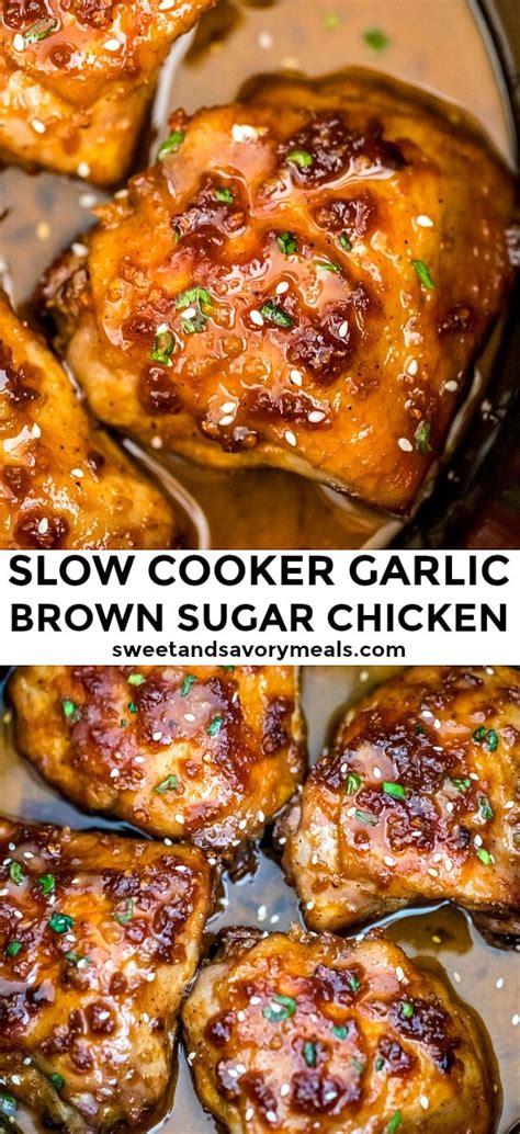 Slow Cooker Brown Sugar Garlic Chicken Sweet And Savory Meals