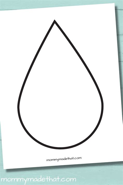 Raindrop Templates Free Printables Of Different Sizes