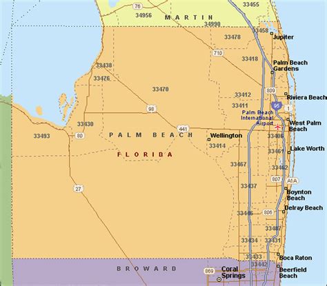 Palm Beach County Map United States Map