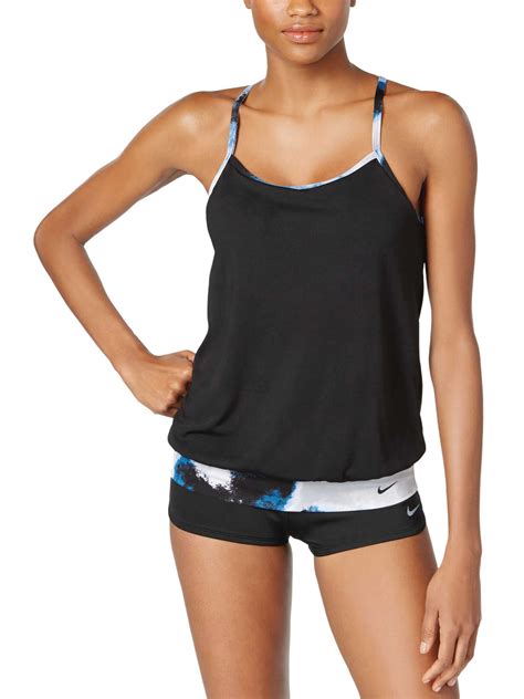 Nike Nike Womens Cascade Active Tankini Top Shorts Piece Swimsuit