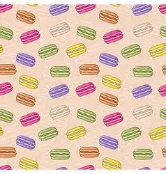 Background With Colourful Macaroon Border Vector Image