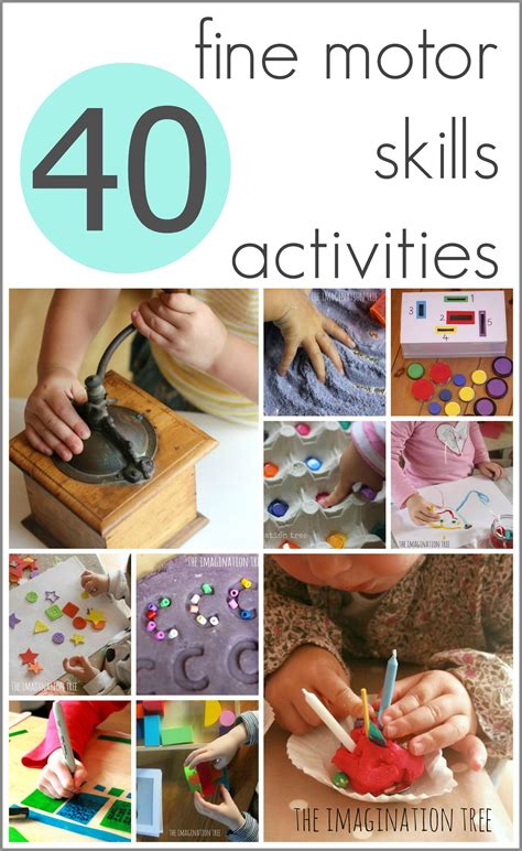 These fine motor skills activities will help develop your child's pencil grip and handwriting skills. 40 Fine Motor Skills Activities - The Imagination Tree ...