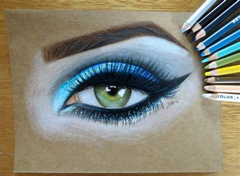 Realistic Eyes Color Pencil Drawing By Taylor Brooker