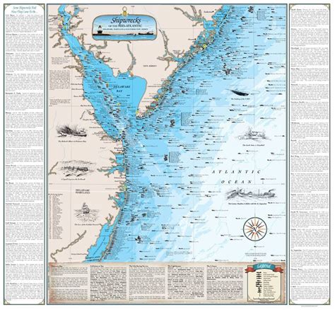 Shipwrecks Of The Mid Atlantic Map By Sealake Products