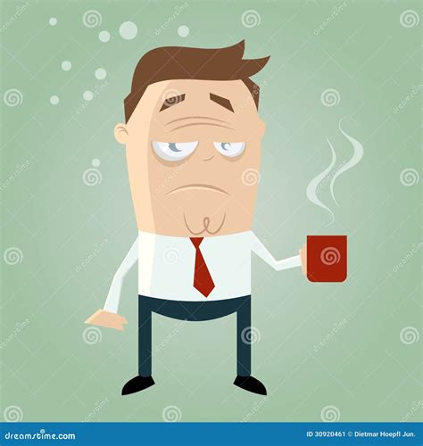 Sleepy Guy With Cup Of Coffee Stock Vector Illustration Of Character