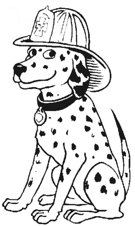 Cute Firefighter Coloring Pages And Dalmatian Coloring4free