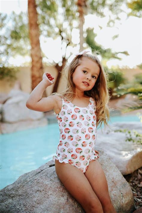 Pink Desert Girls Mini Ruffle Leg Scoop One Piece Swimsuit In Summer Strawberry Pink Desert