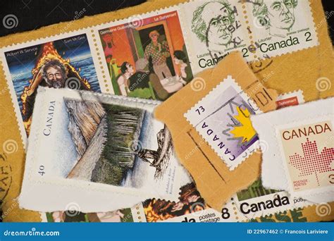 Range Of Canadian Postage Stamps From Canada Editorial Photography