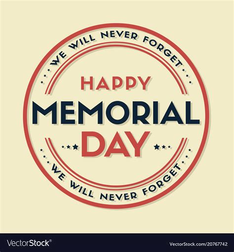 Happy Memorial Day Stars And Stripes Royalty Free Vector