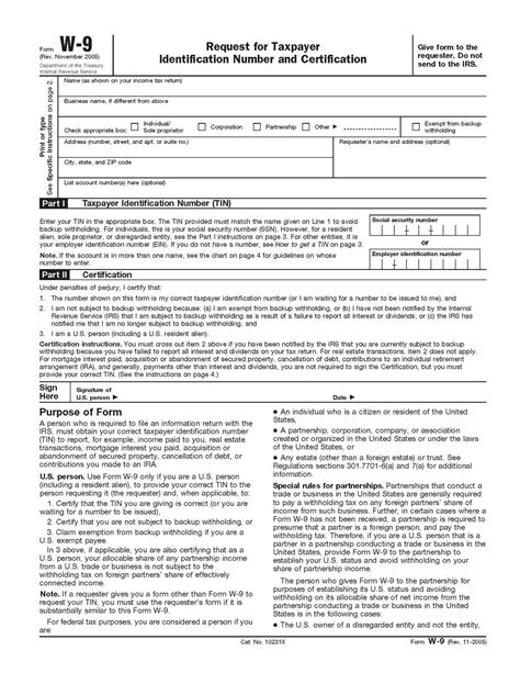 Blank Printable W9 Form