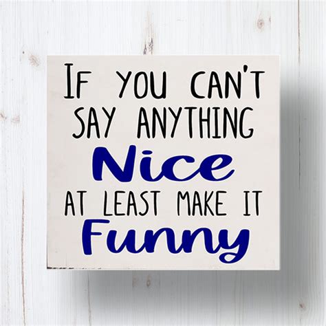 Classic If You Cant Say Anything Nice At Least Make It Funny 12 X 12