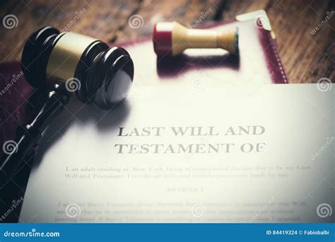 Last Will And Testament Form With Gavel Stock Photo Image Of Wealth