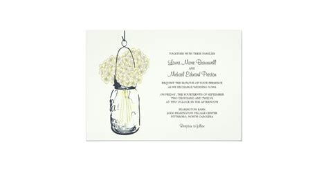 Hydrangea And Mason Jar Wedding Invitations Zazzle