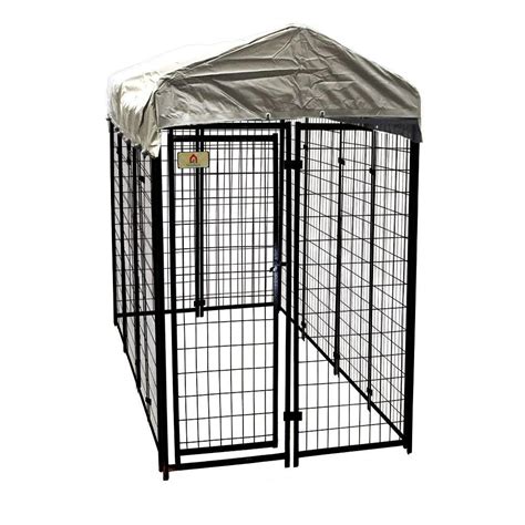 Kennelmaster 4 Ft X 8 Ft X 6 Ft Welded Wire Dog Fence Kennel Kit