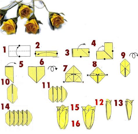 Rose Diagram Of The Modules Origami Origami Crafts Diy Paper Crafts