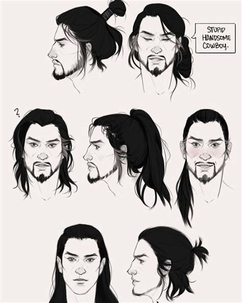 Hairstyles Art Reference Male In 2020 Long Hair Drawing Hair Sketch