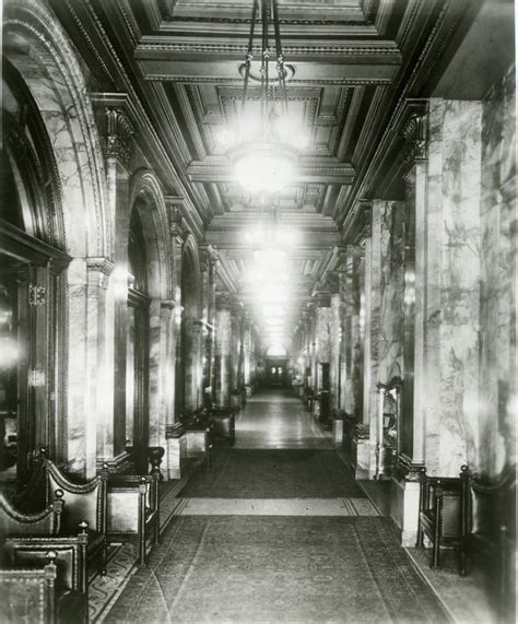 Black And White Photograph Depicting The Peacock Alley Of The Old